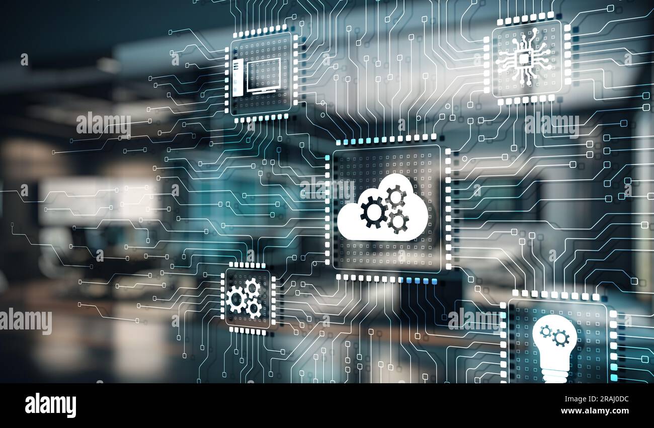 Cloud computing concept. Connect to cloud. Cloud computing icon. Stock Photo