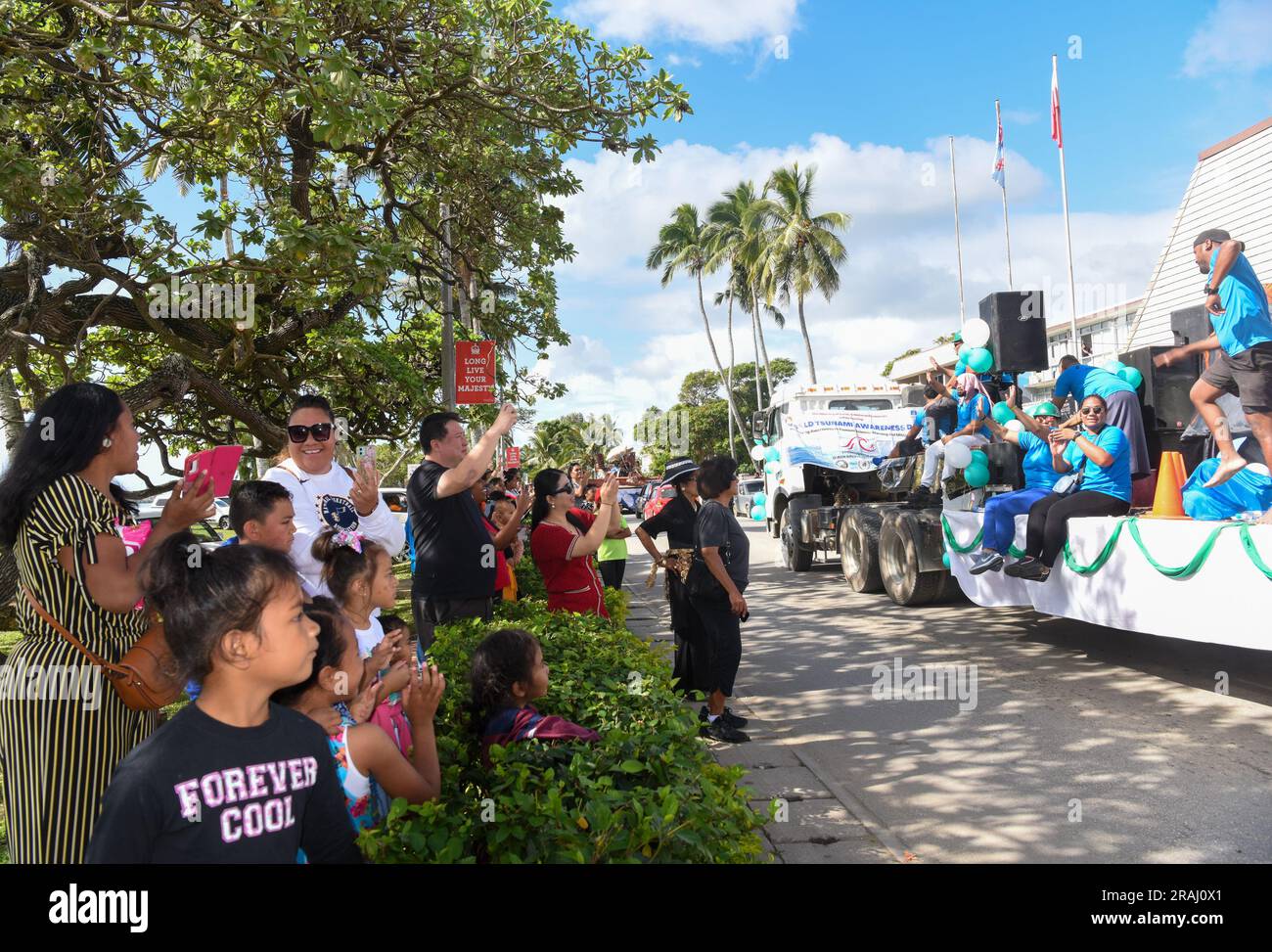 Nuku'alofa, Tonga. 4th July, 2023. People watch a float parade in Nuku