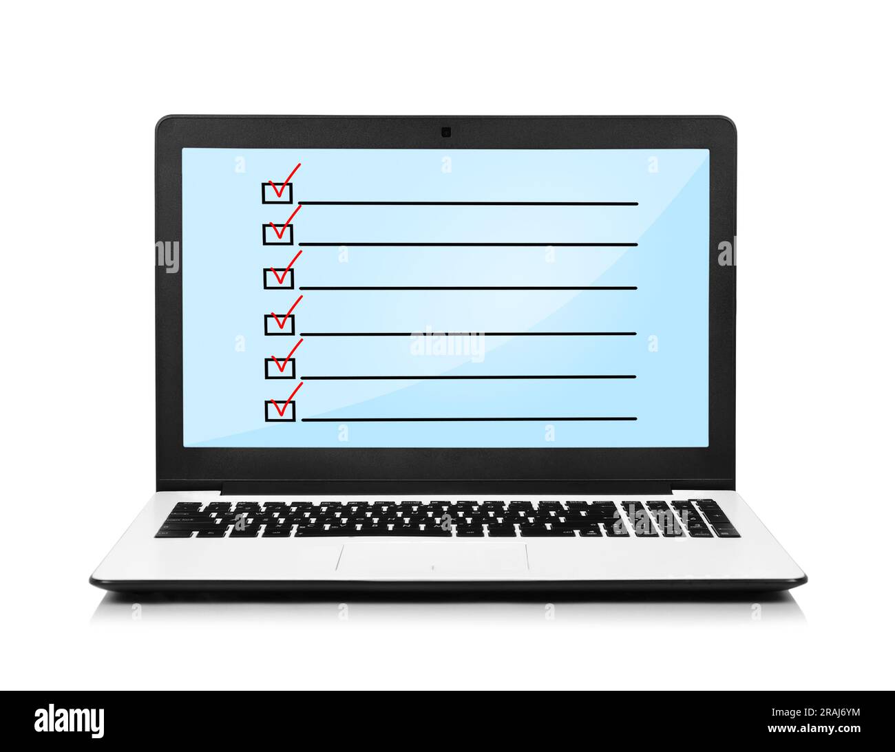 notebook-with-checklist-on-screen-on-white-background-stock-photo-alamy
