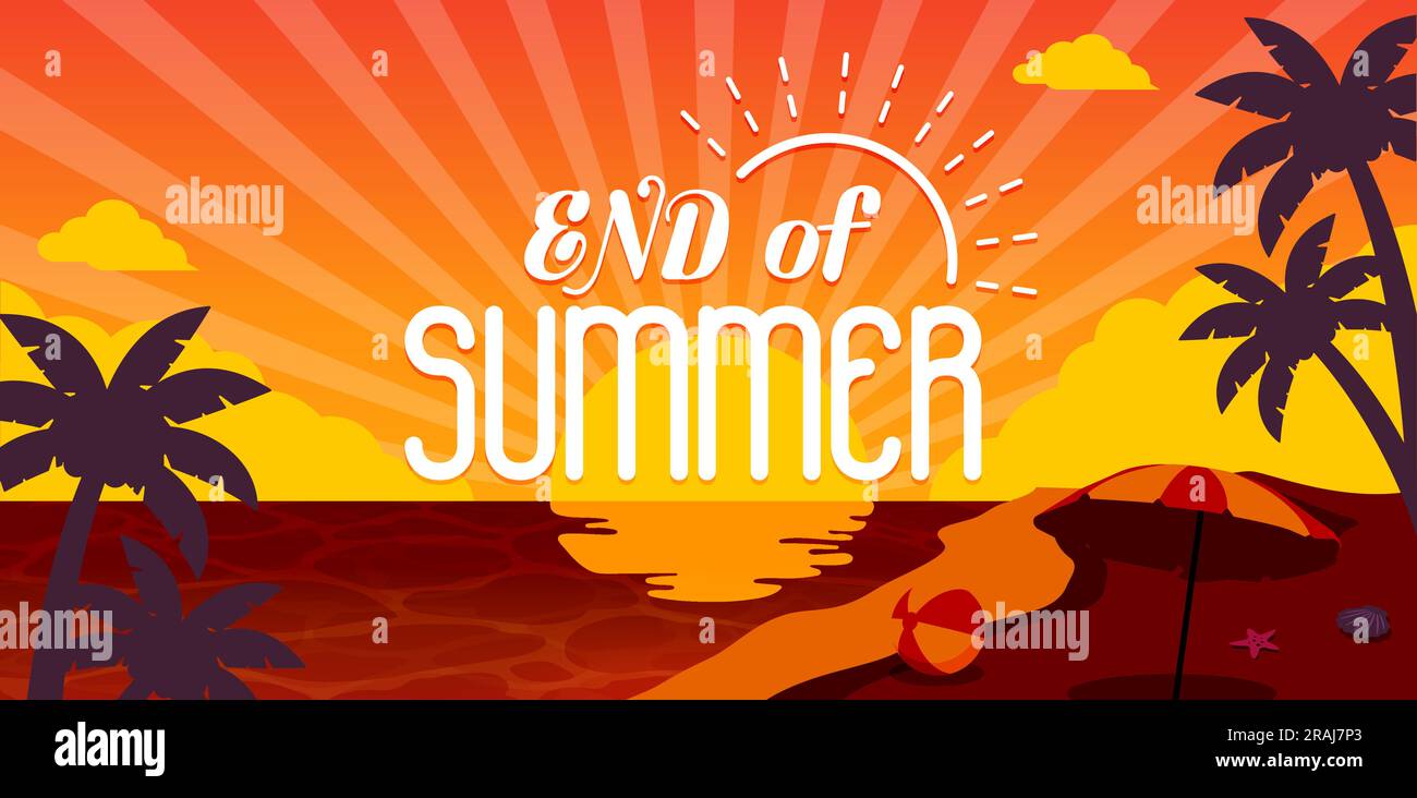End of summer vector banner illustration Stock Vector Image & Art Alamy