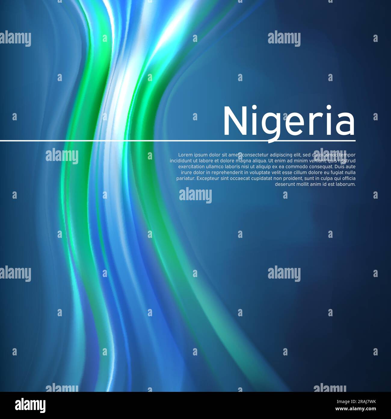 Nigeria flag background. Abstract nigerian flag in the blue sky