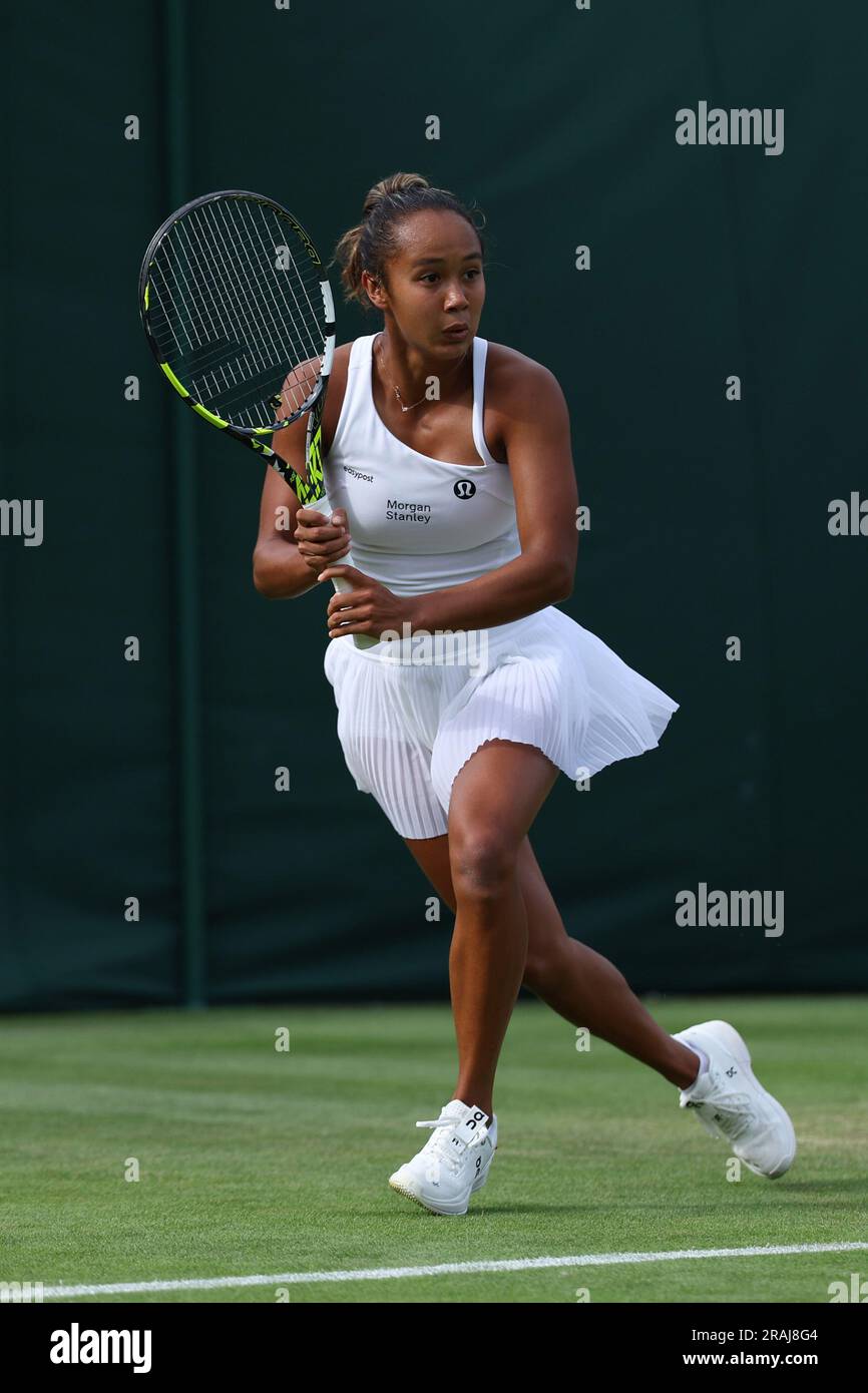 Wimbledon, England, 03/07/2023, Leylah Fernandez (Can) during the 2023