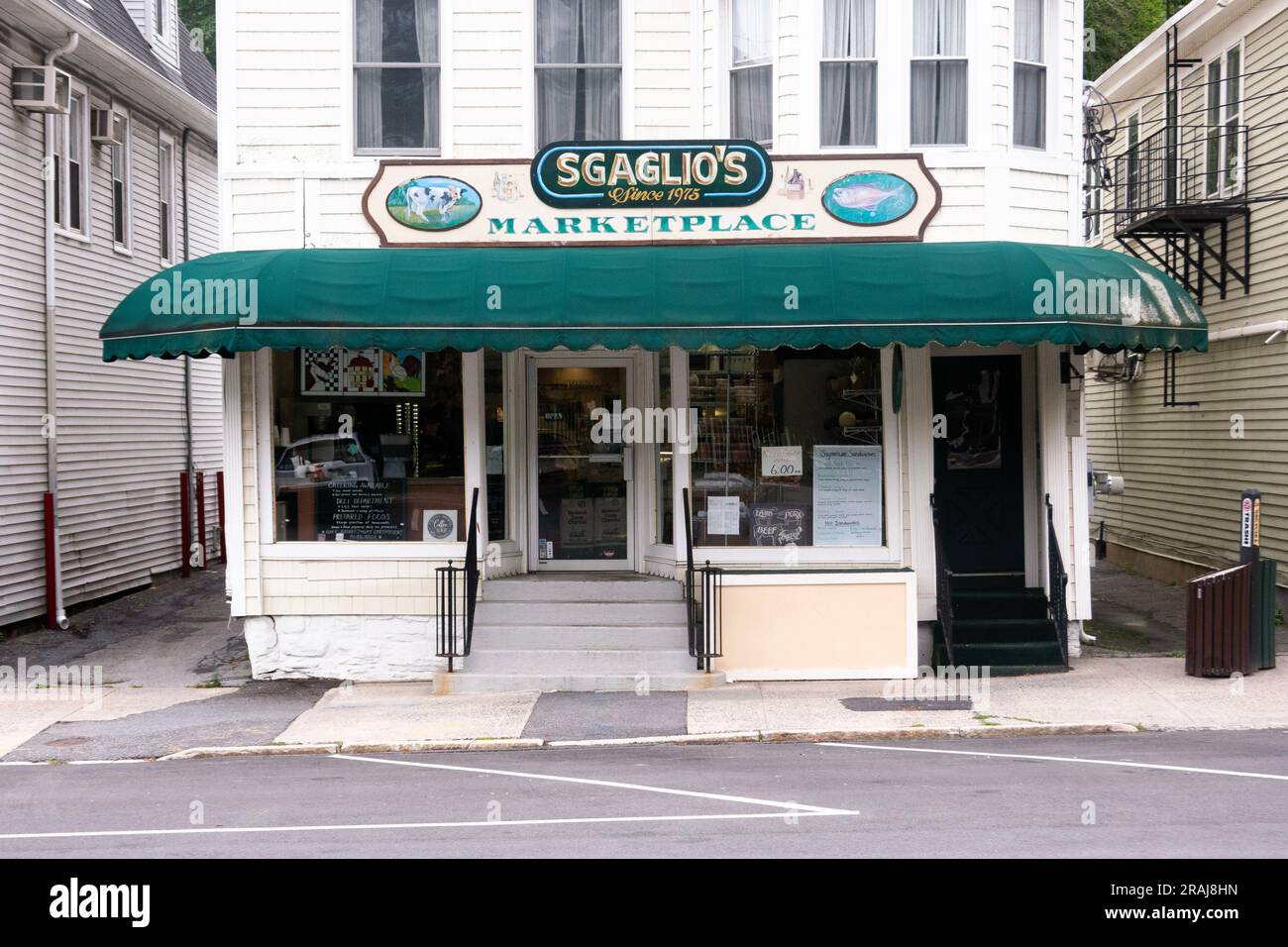 The exterior of Sgaglio's Marketplace, an upscale gourmet market