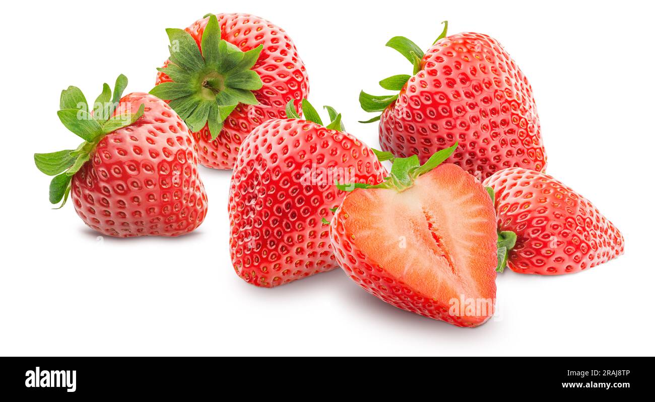 Strawberries isolated on white background Stock Photo - Alamy