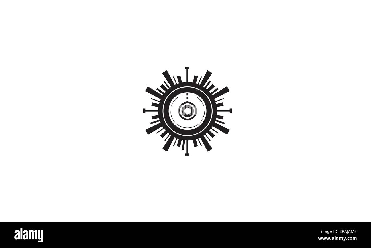 technology tyre workshop logo black simple flat icon on white ...
