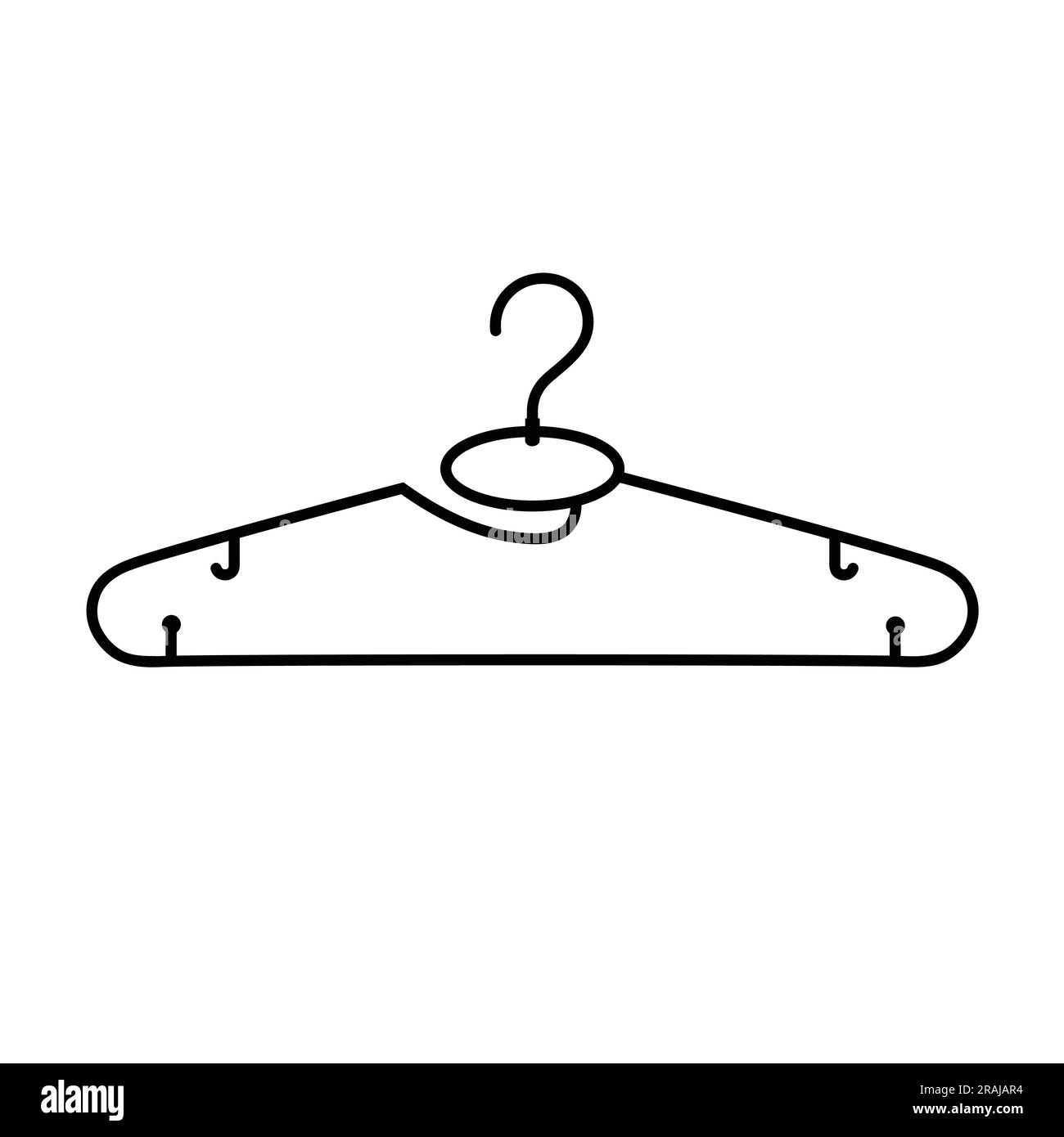 Clothes hanger silhouette flat vector. Clothes hanger black and white