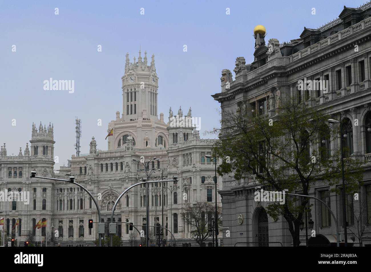 Building of the city hall  in Cibeles square in Madrid Stock Photo