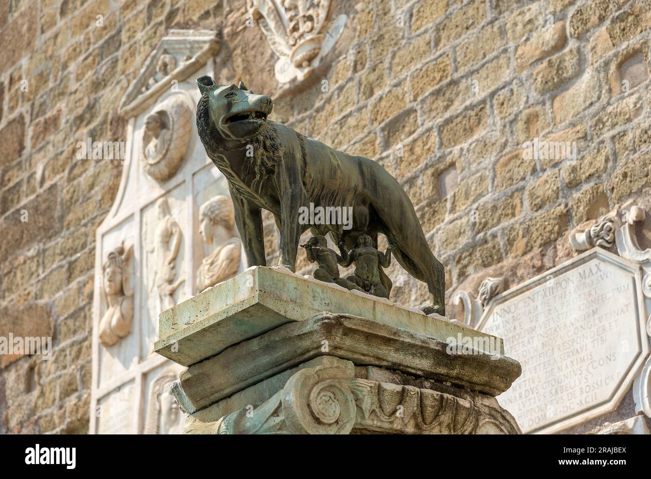 The Capitoline Wolf is a bronze sculpture. Romulus and Remus founders ...