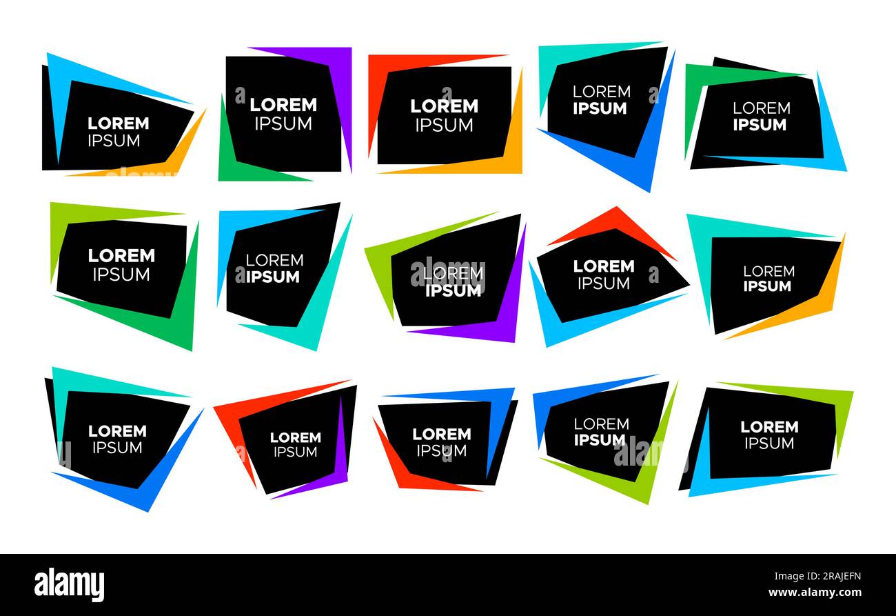 Colorful line abstract square border design. Modern simple box border