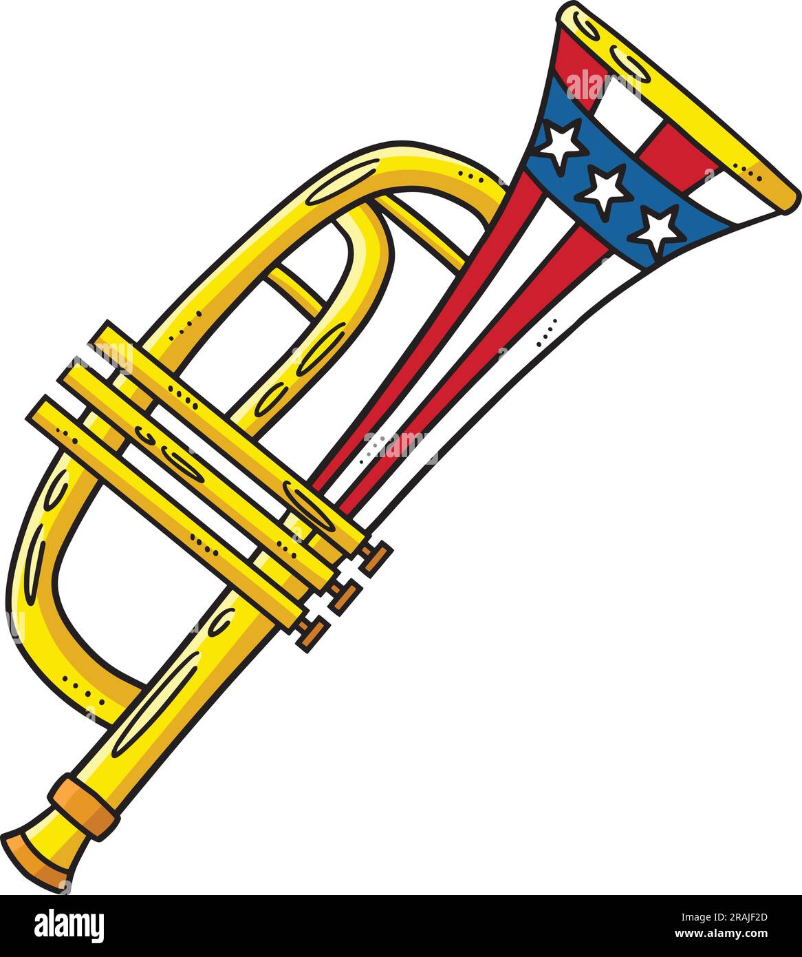 Trumpet Cartoon Colored Clipart Illustration Stock Vector Image & Art