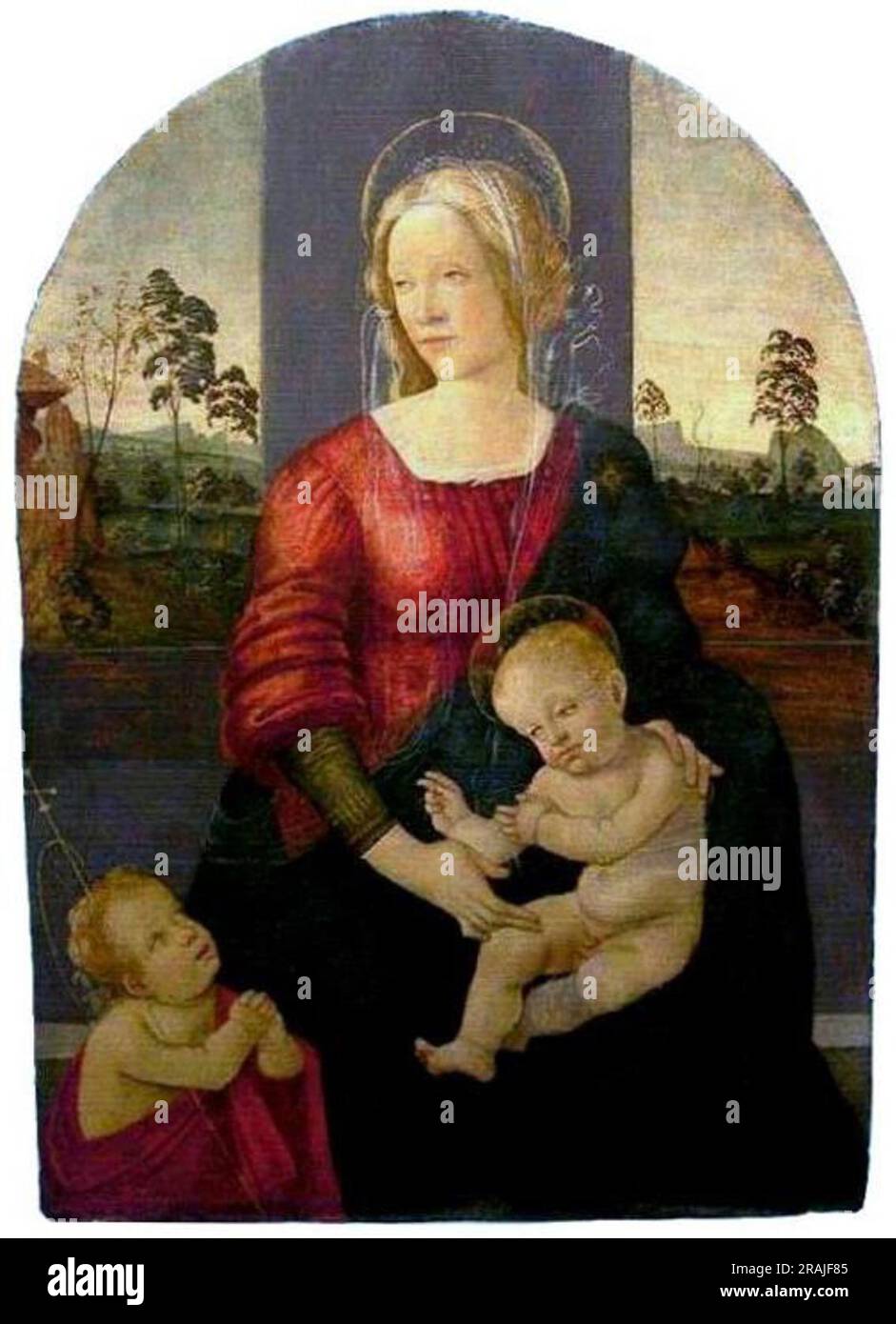Madonna and Child with St. John the Baptist by Sandro Botticelli Stock ...