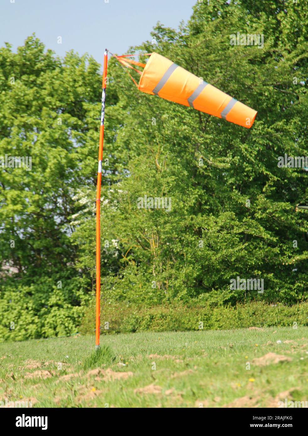 A Bright Orange Directional Windsock at an Airfield Stock Photo Alamy
