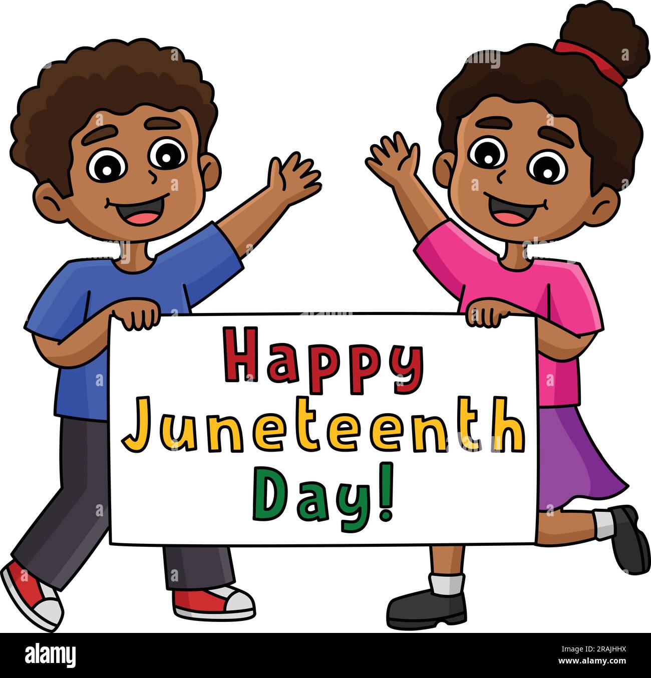 Happy juneteenth day banner cartoon clipart stock vector image art