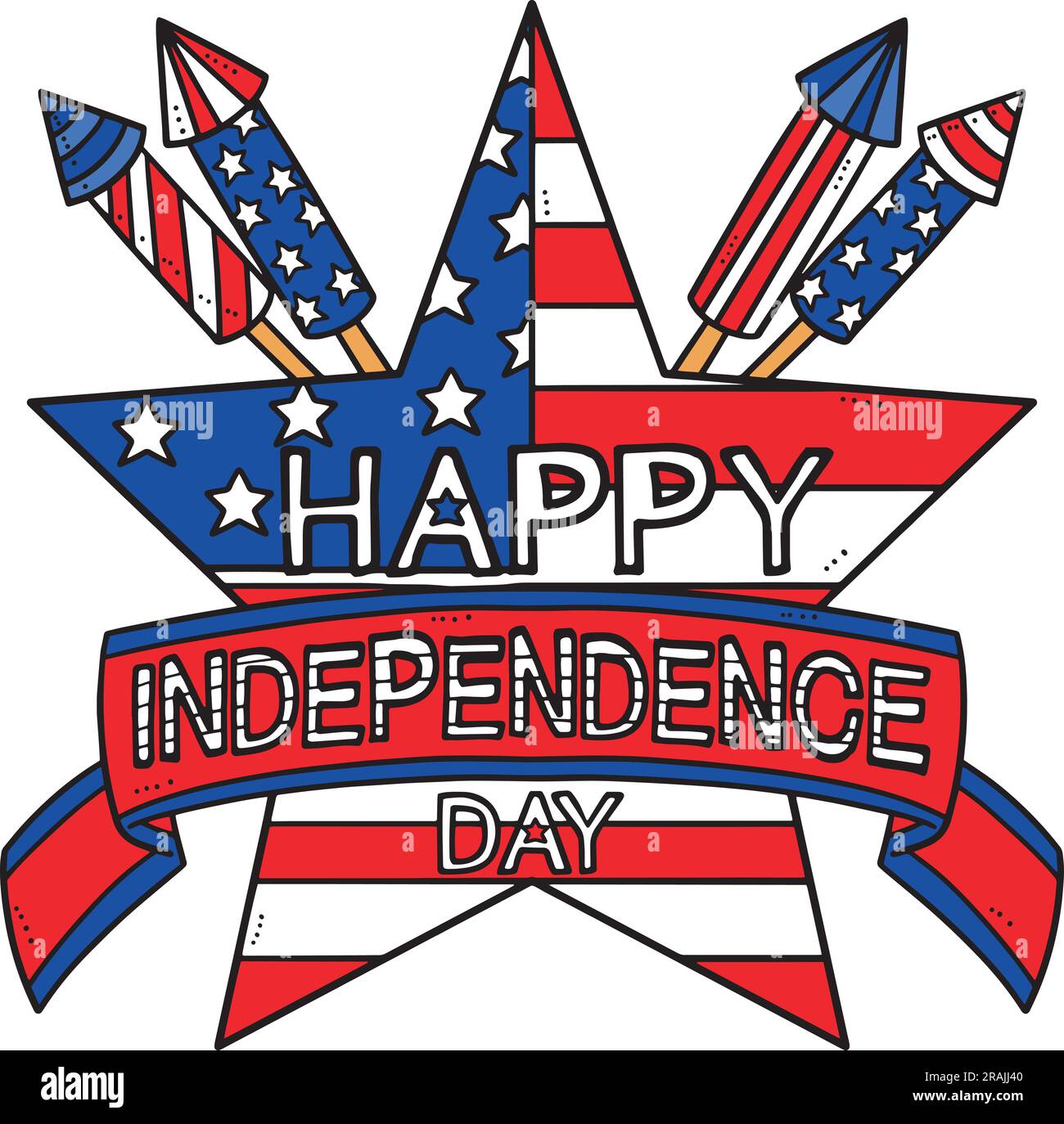 Happy Independence Day Cartoon Colored Clipart Stock Vector Image & Art
