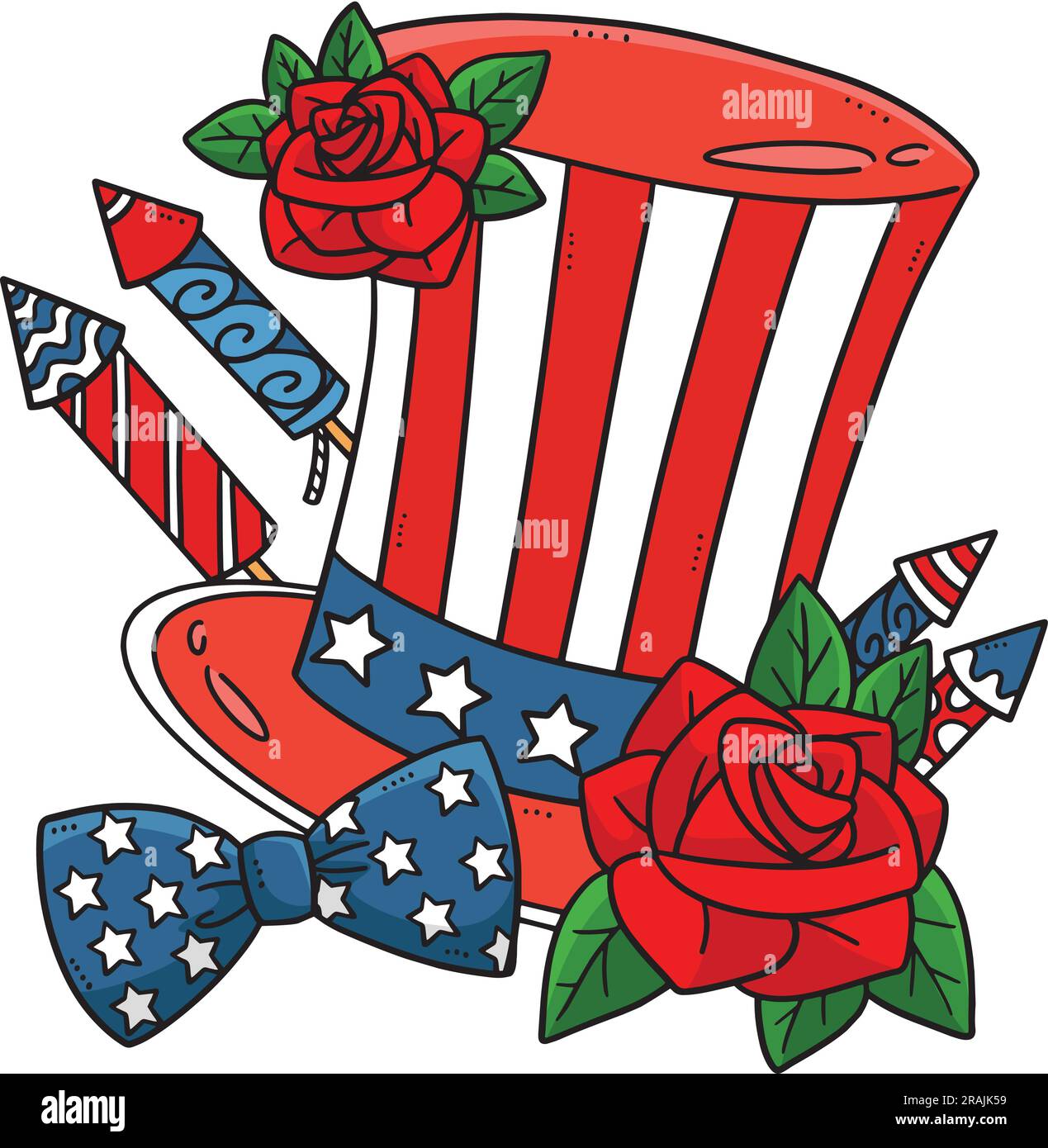 American Top Hat Cartoon Colored Clipart Stock Vector Image & Art Alamy