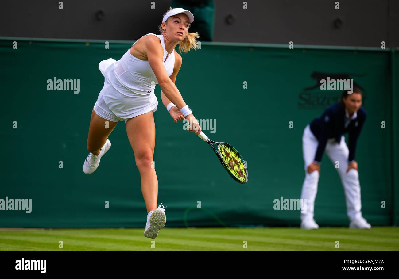 Katie Swan of Great Britain during the 2023 Wimbledon Championships on