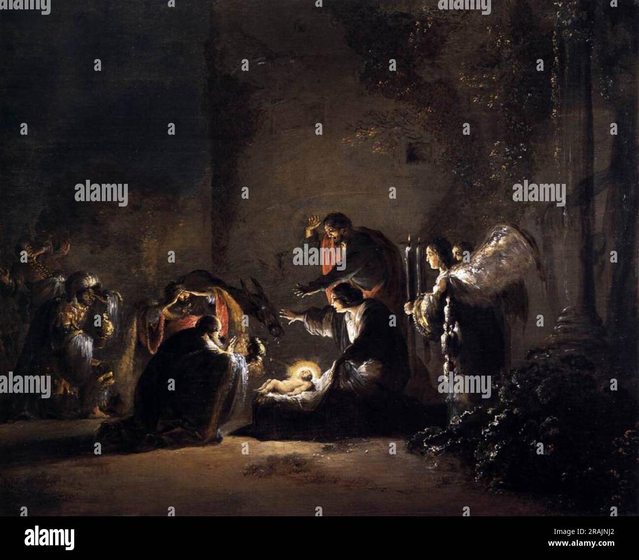 The Adoration of the Magi 1630 by Leonaert Bramer Stock Photo
