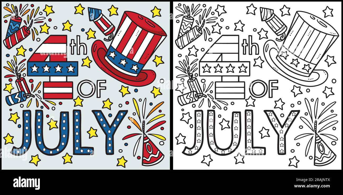 4th Of July Colored Illustration