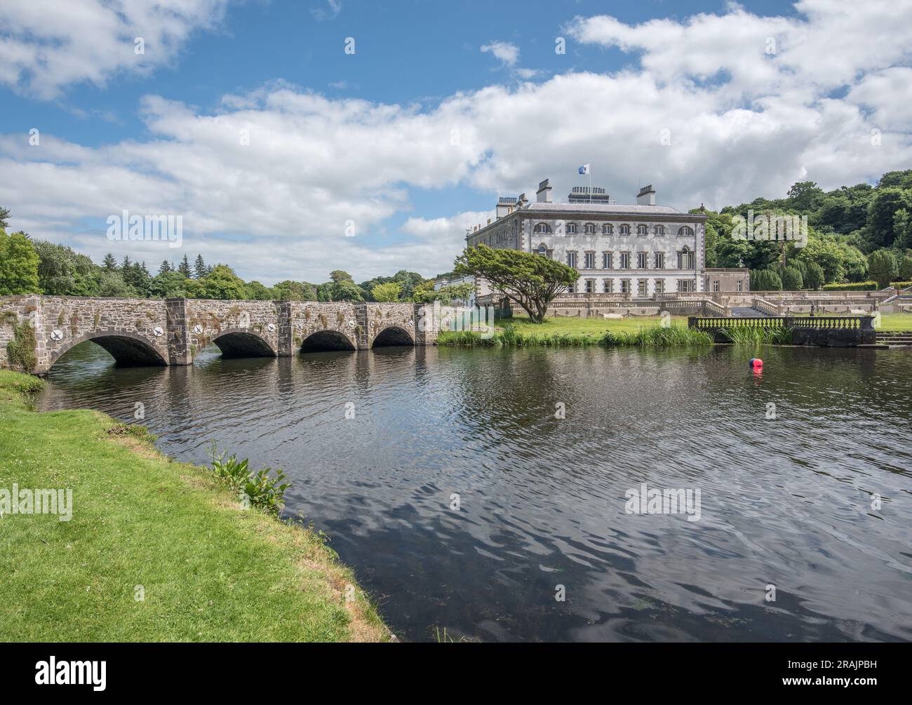 Westport House in Westport, County Mayo, Ireland, is a country house, historically the family seat of the Marquess of Sligo and the Brownes, Stock Photo