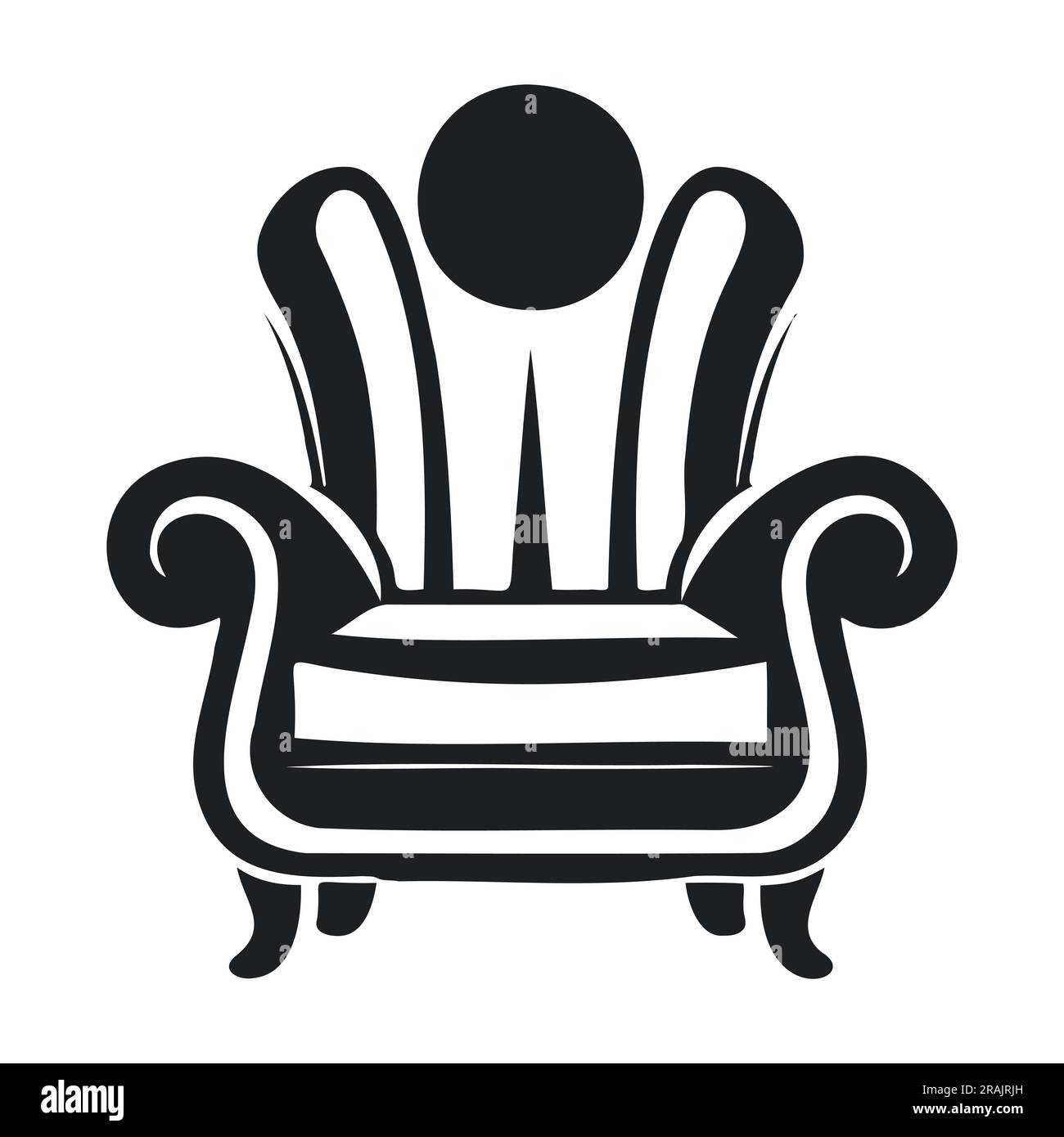 Modern furniture. Simple linear silhouette of a comfortable chair