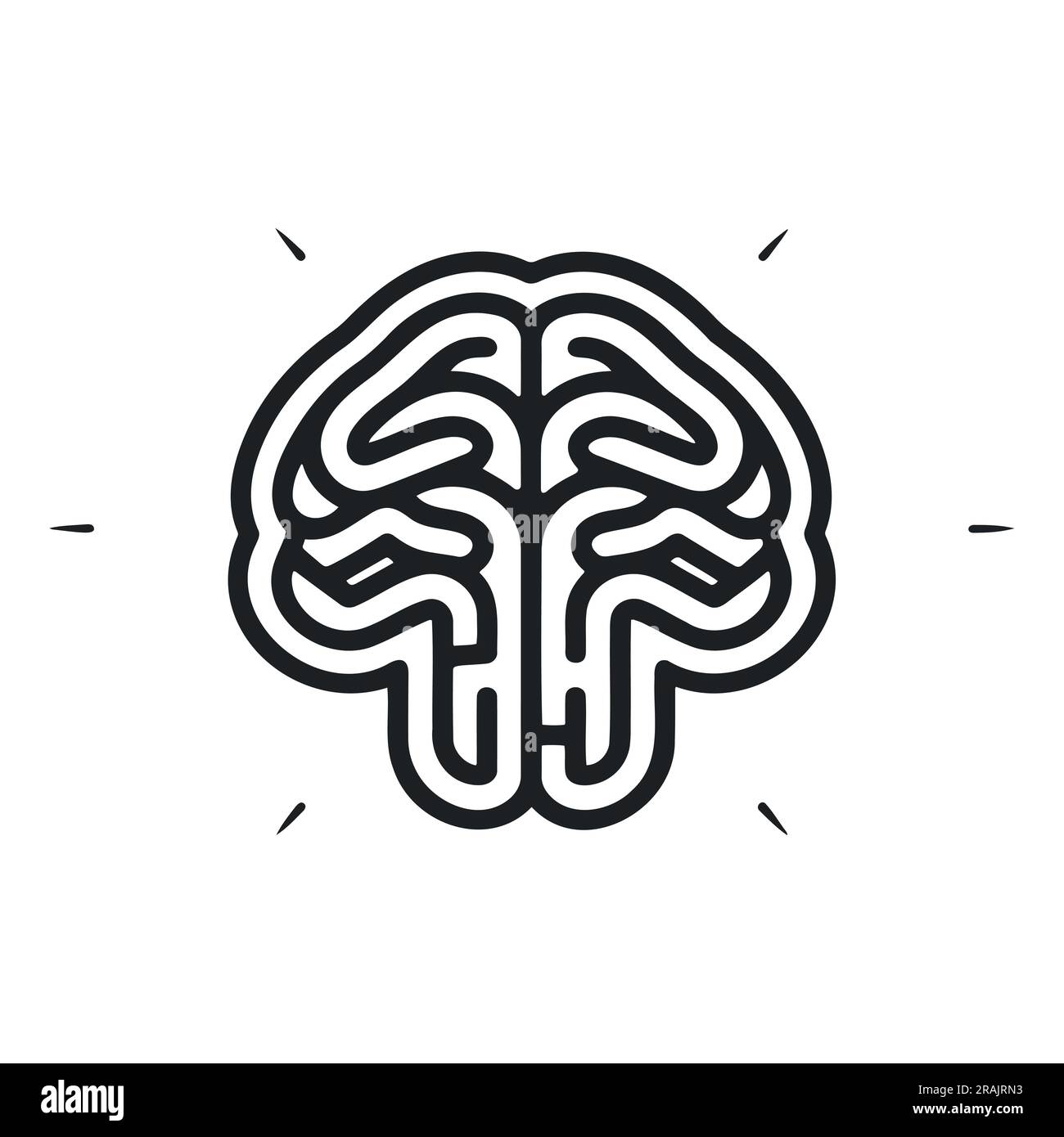 Brain One Line Design One line brain design silhouette.Logo design. Hand drawn minimalism ...
