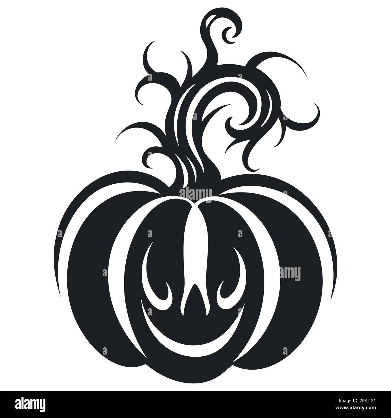 vector black and white drawing pumpkin for halloween. on a white ...