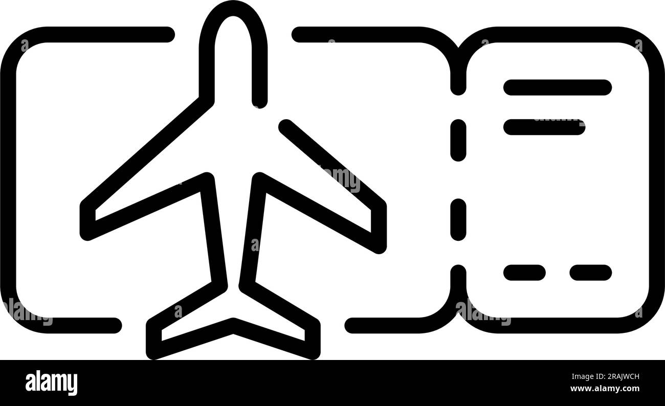 Boarding pass. Electronic flight ticket. Pixel perfect, editable stroke