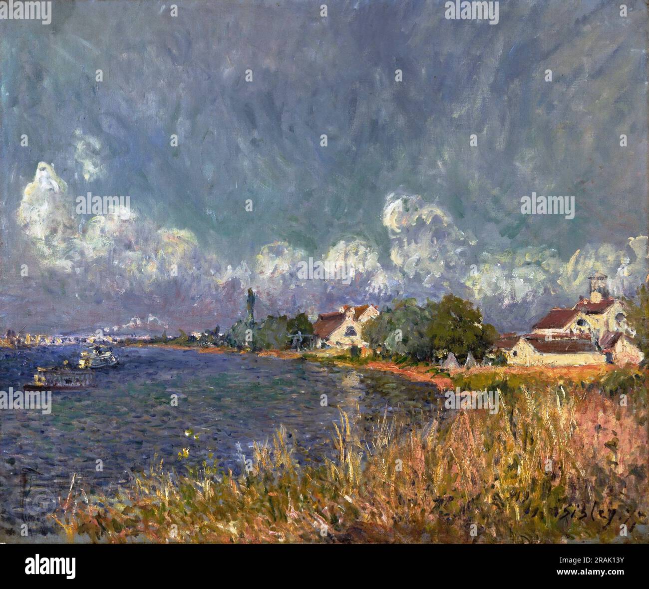 Tableau Toile Alfred Sisley - La Seine à Bougival | Impressionnisme Prêt à Accrocher