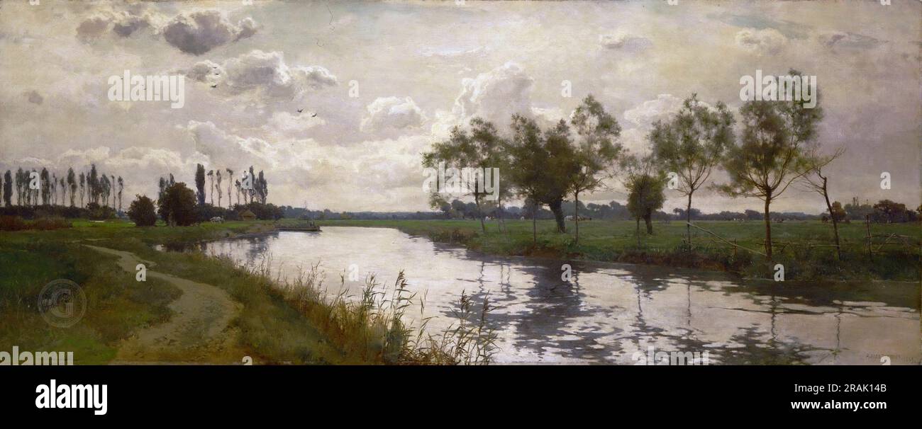 Alfred Parsons, English, 1847-1920 -- River and Towpath  1883. Stock Photo