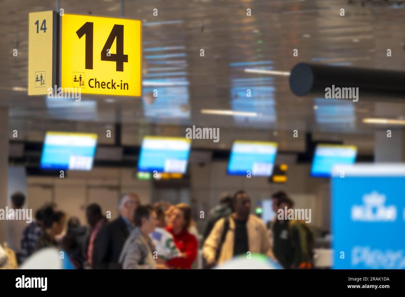 SCHIPHOL The KLM checkin desks in the departure hall. Schiphol is