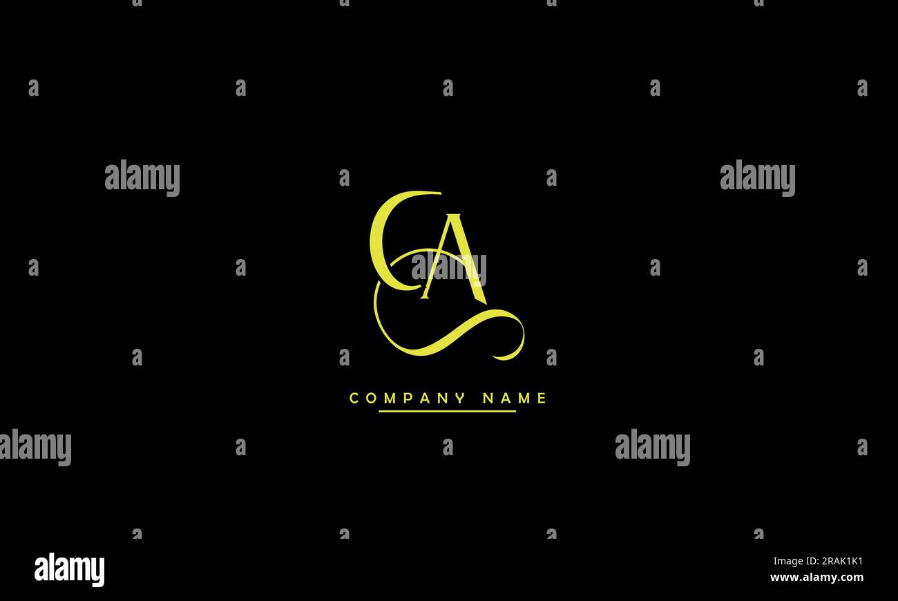 CA, AC Abstract Letters Logo Monogram Stock Vector