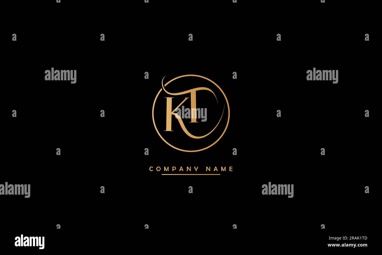 TK, KT Abstract Letters Logo Monogram Stock Vector