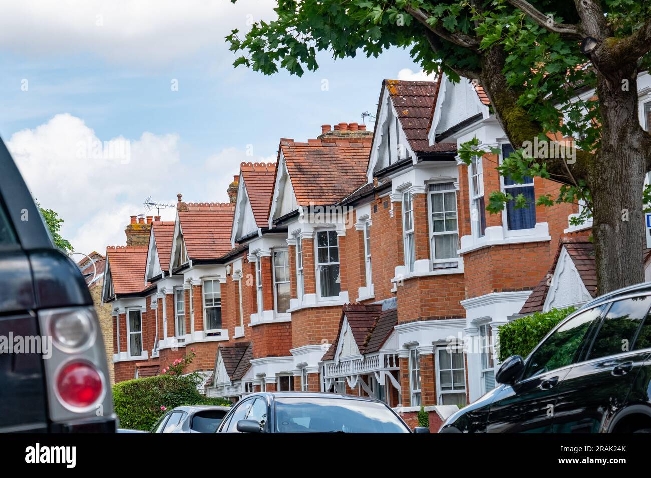 London June 2023 Typical terraced houses in Northfields area of