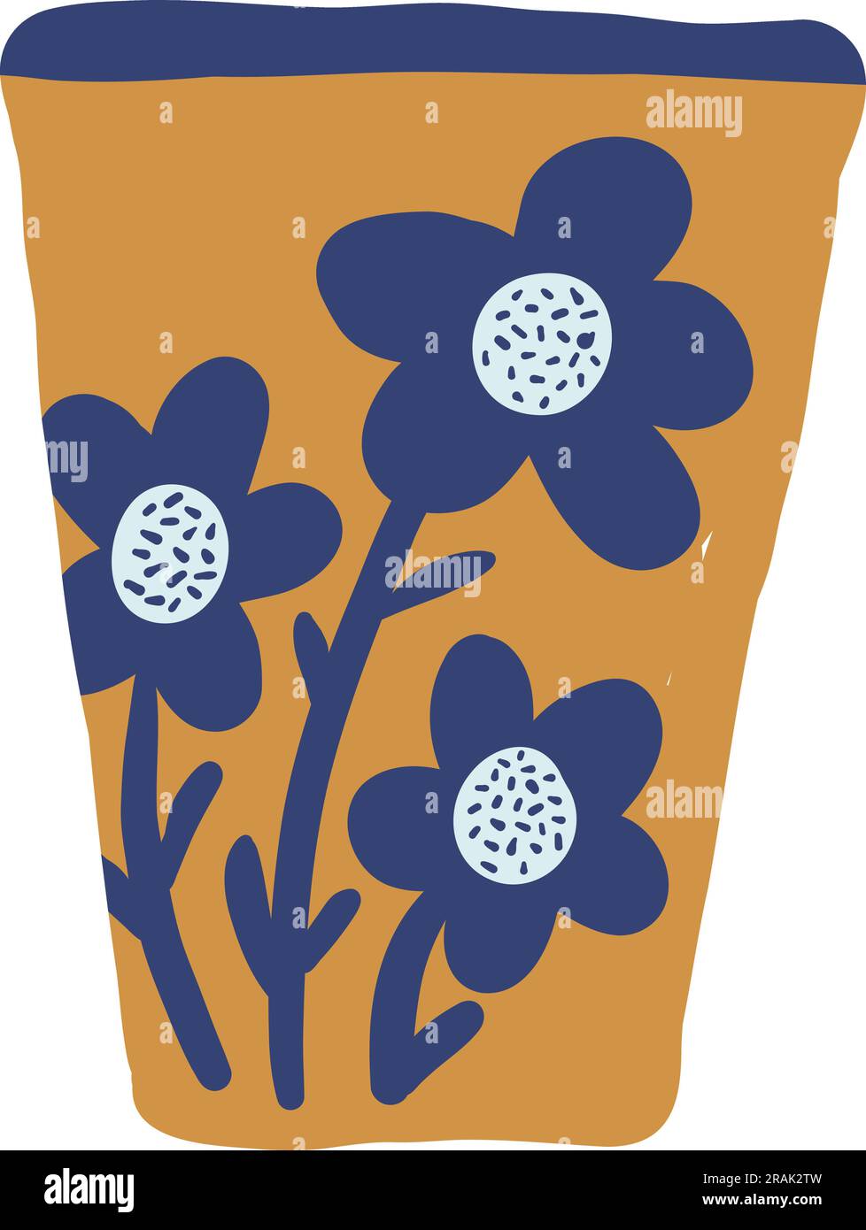 Decorative ornament mug. Cute rustic cup design Stock Vector
