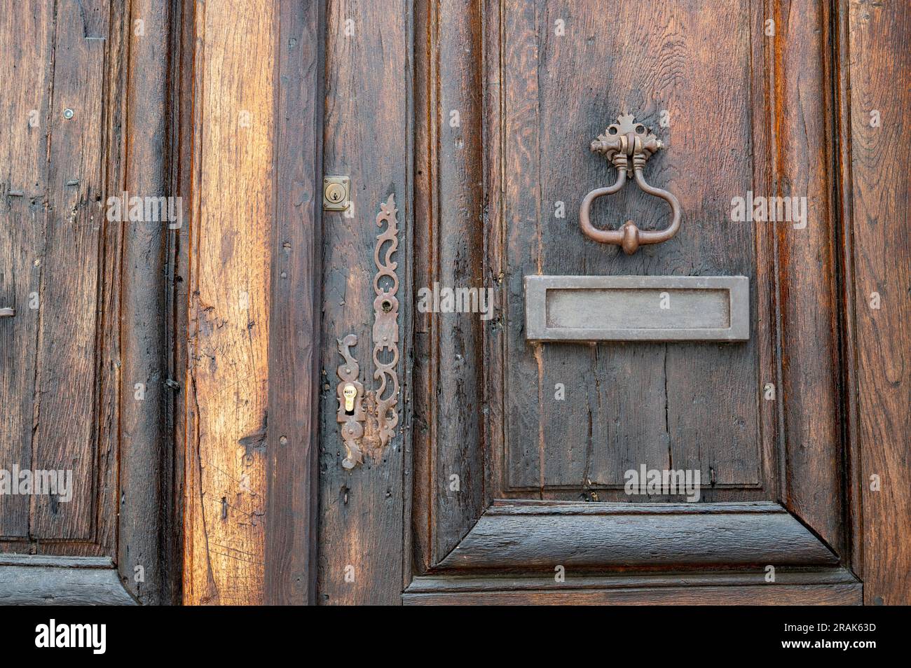 Old wooden doors in Chinon Loire Valley France Stock Photo