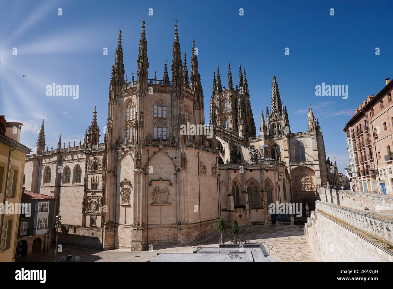Exterior view of the Cathedral of Burgos Stock Photo