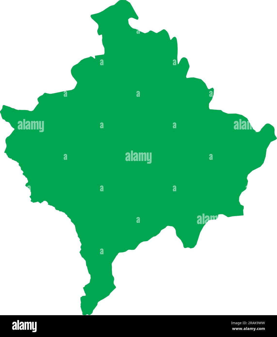 GREEN CMYK color map of KOSOVO Stock Vector