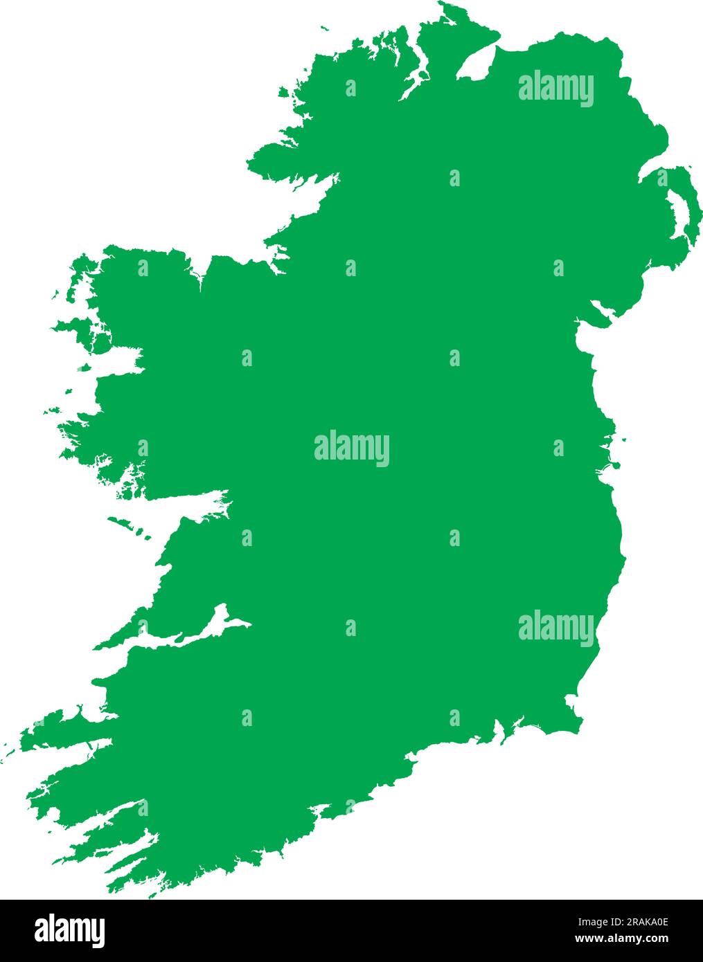 GREEN CMYK color map of IRELAND Stock Vector