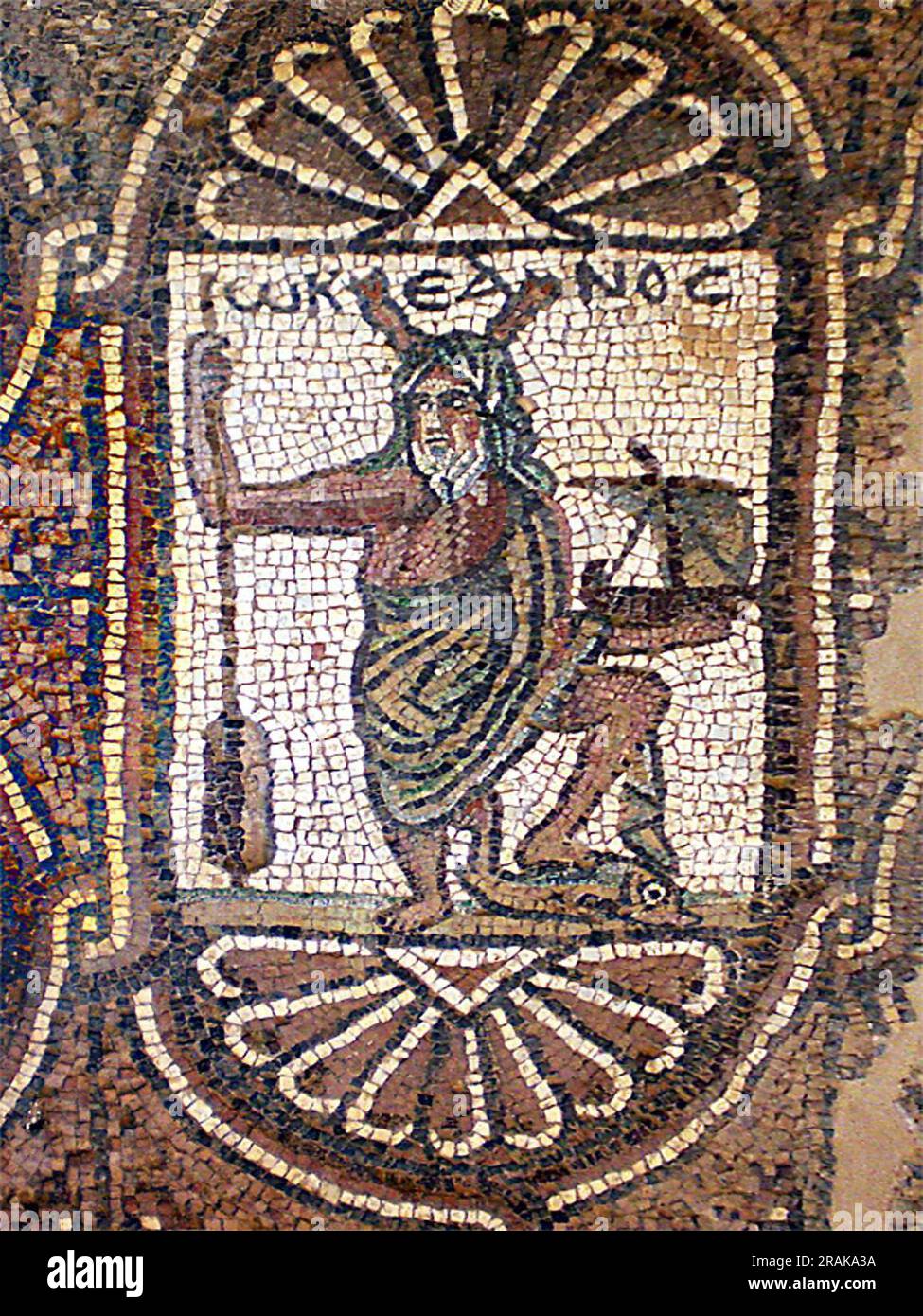 Mosaic of the God Oceanus in Petra 550 by Byzantine Mosaics Stock Photo