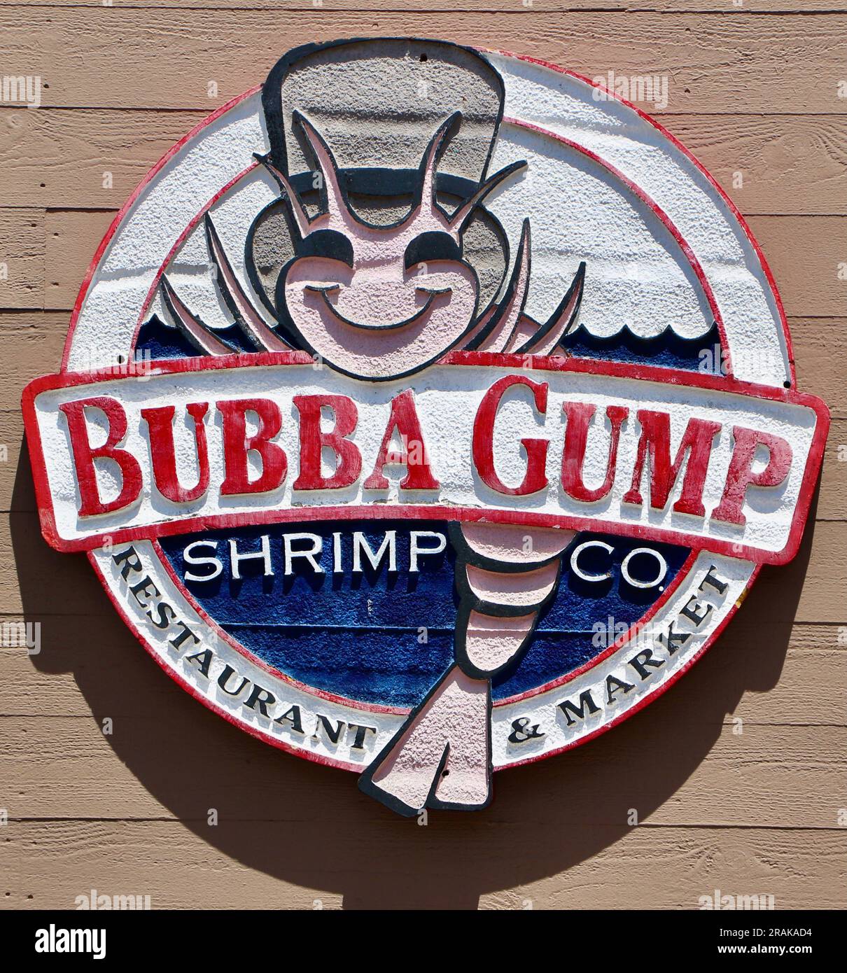 Sign for Bubba Gump Restaurant Shrimp Company Restaurant & Market with