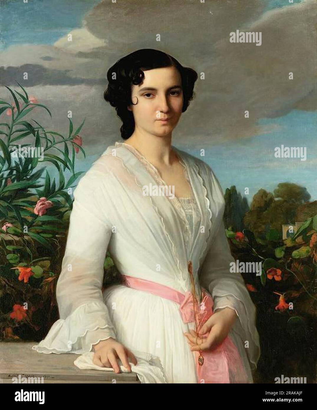 Portrait of Mademoiselle Louise Mares 1851 by Alexandre Cabanel Stock