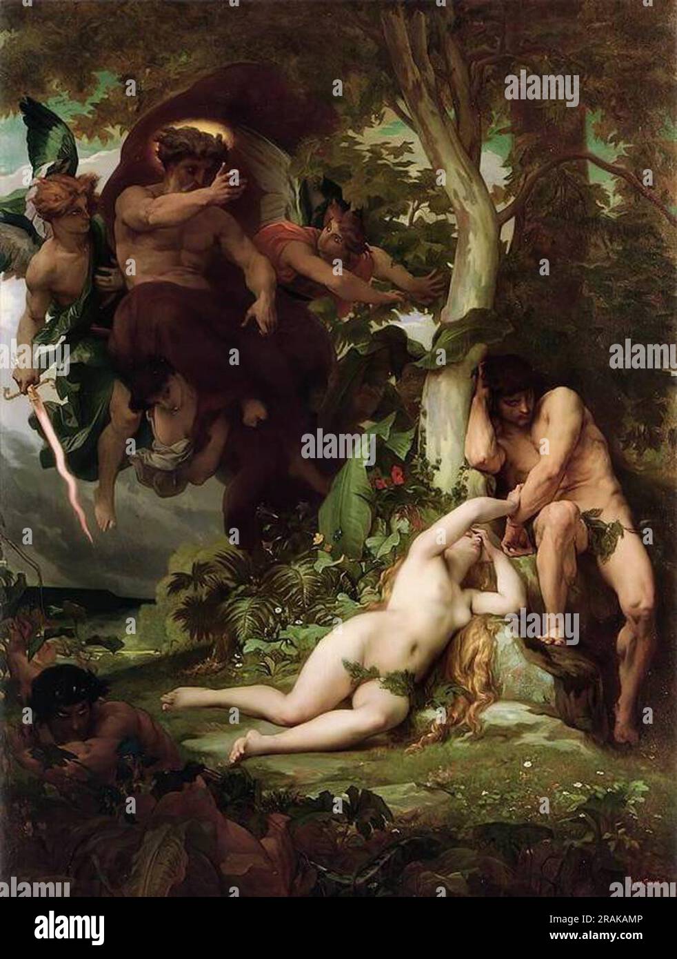 The Expulsion of Adam and Eve from the Garden of Paradise 1867 by Alexandre Cabanel Stock Photo