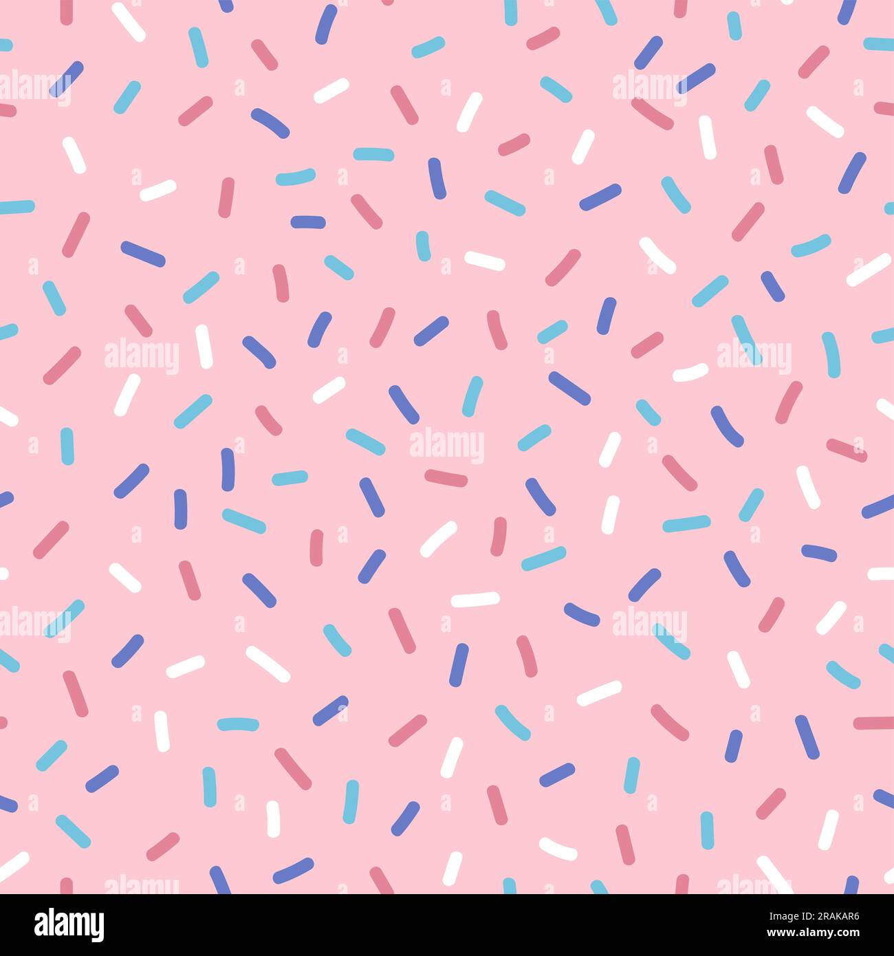 Yummy sprinkle seamless pattern on pink background. Sweet vector illustration, perfect for party