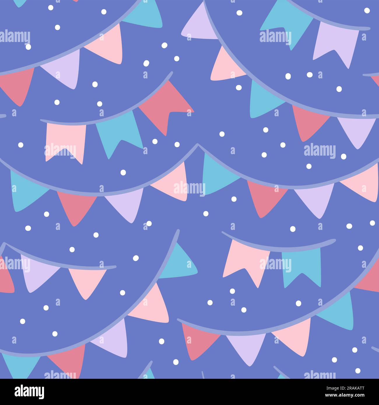 Party flag garland seamless pattern repeat pattern with colorful