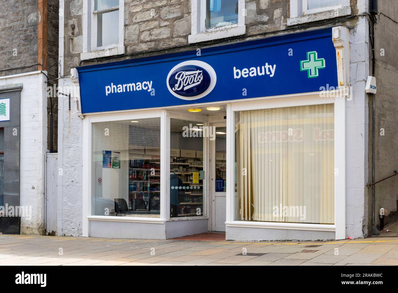 Branch of Boots on Shetland. Stock Photo