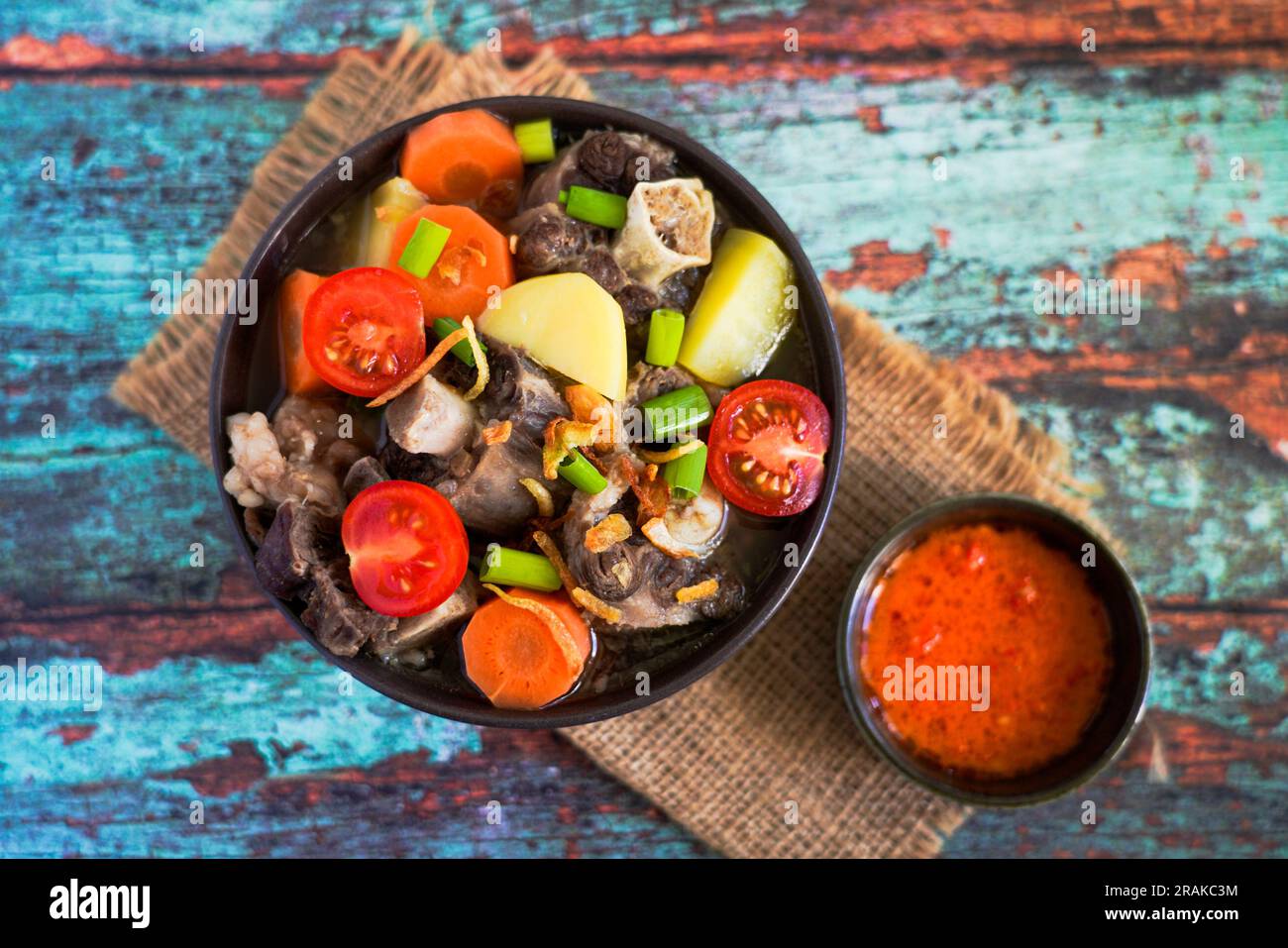 Indonesian Oxtail Soup : Sop Buntut Stock Photo