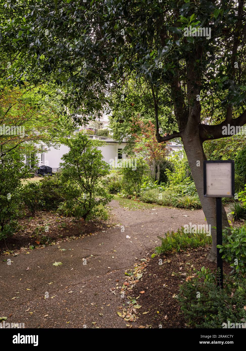 Onslow Gardens, South Kensington, London UK; a typical communal locked garden for well-off residents Stock Photo