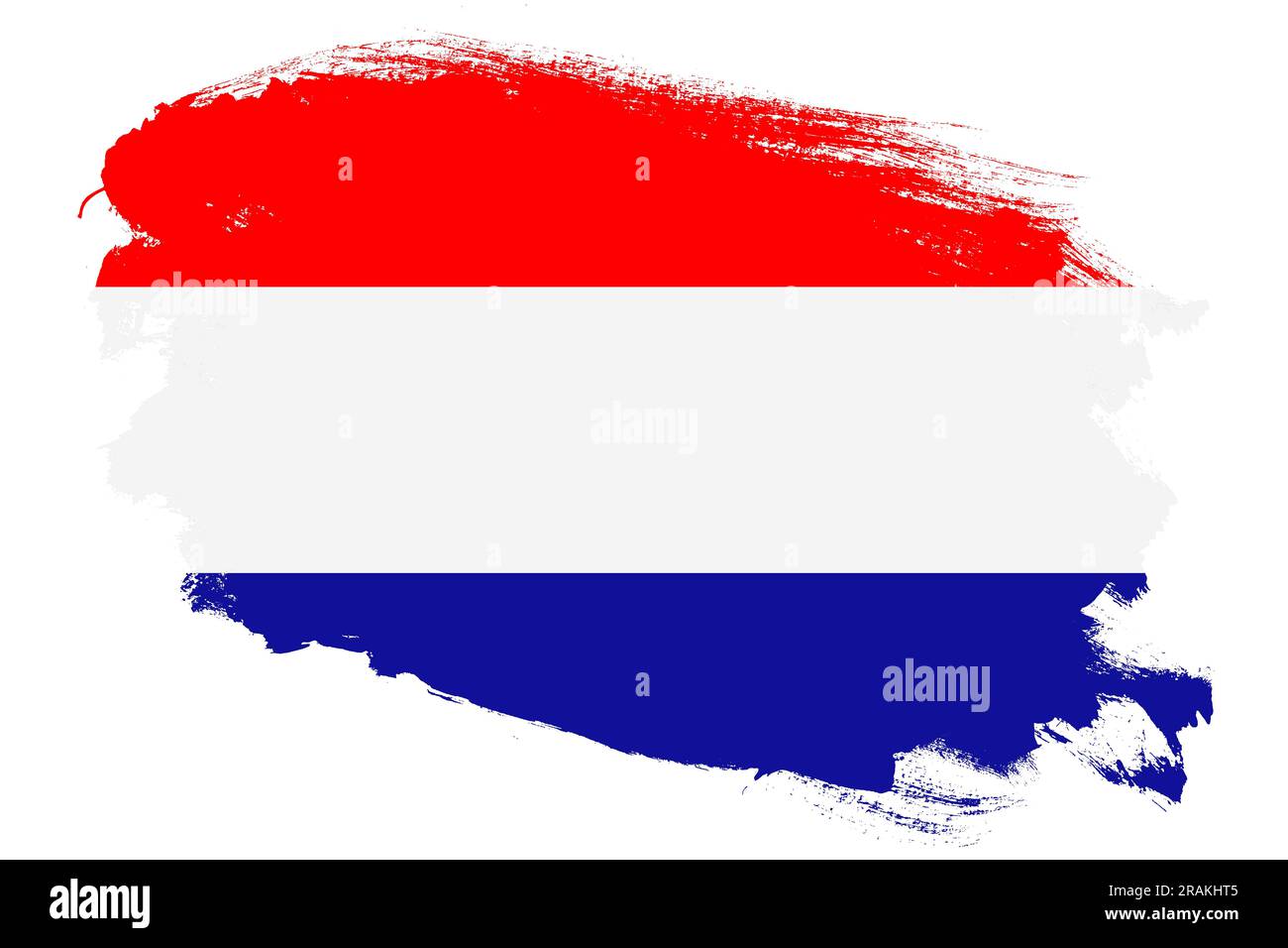 National flag of Croatia on grunge stroke brush textured white background Stock Photo