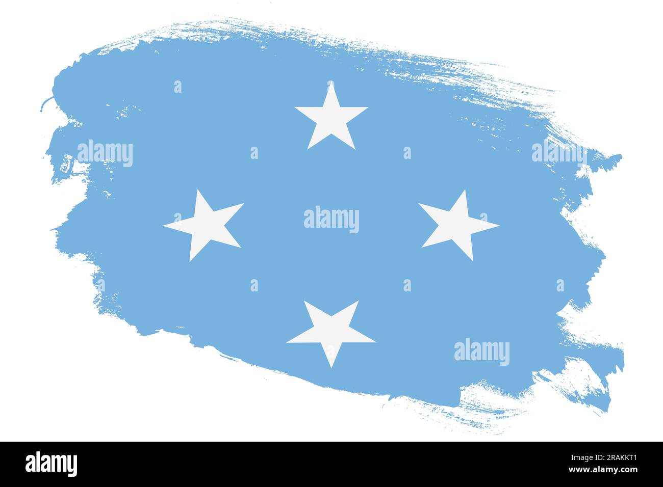 National flag of Federated States Of Micronesia on grunge stroke brush ...