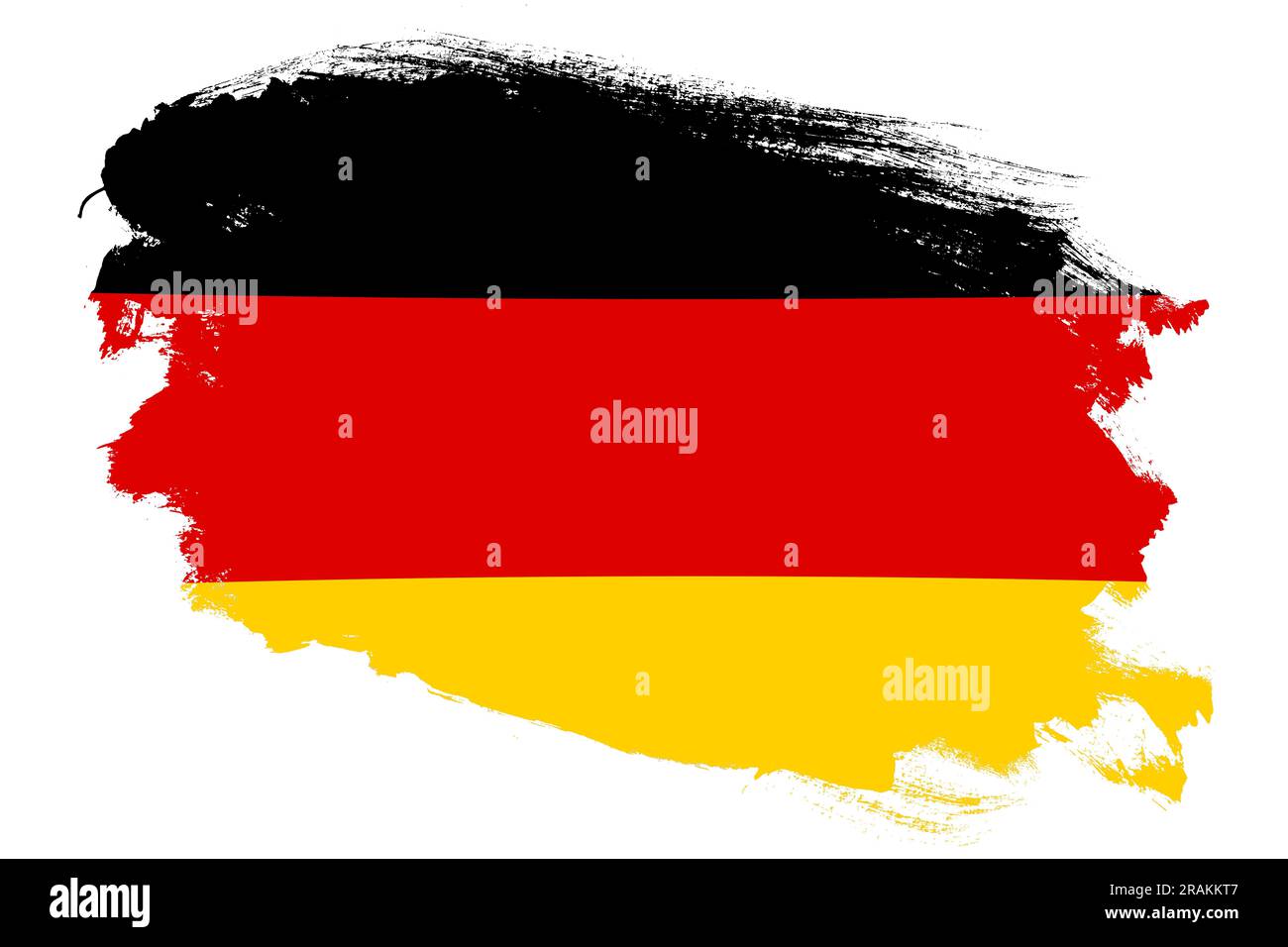 National flag of Germany on grunge stroke brush textured white ...